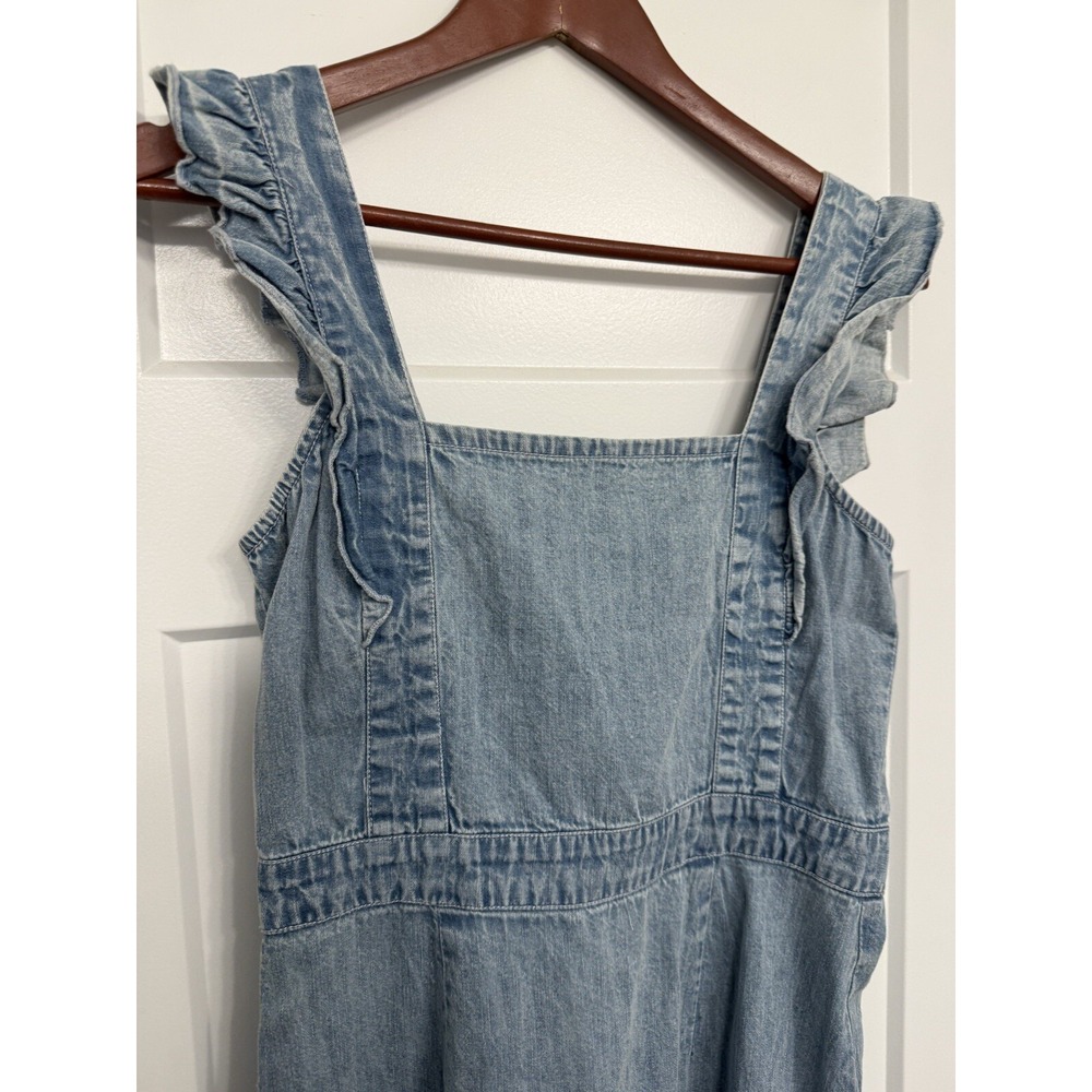 Japna Denim Dress Small Jumper Style Overall Type Short Blue Jean Smocked